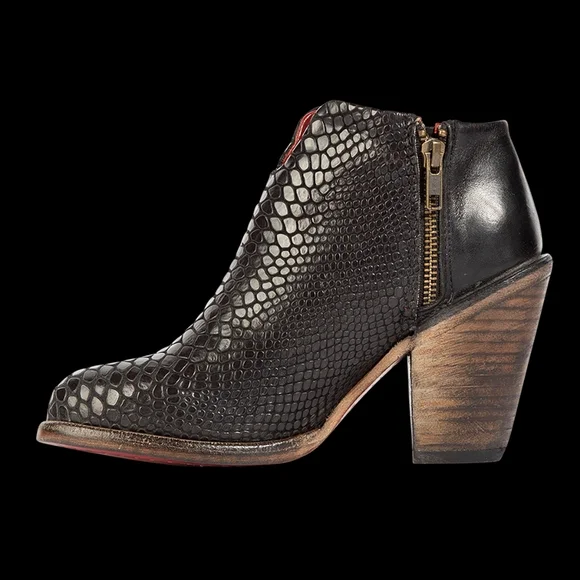 Freebird Black Textured Ankle Boots - Picture 5 of 9